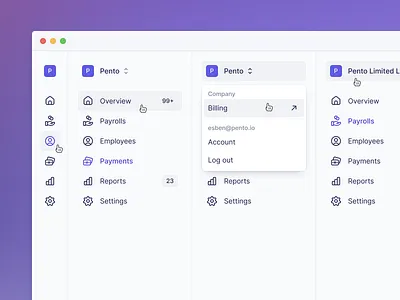 Sidebar Navigation collapse menu navigation pento product design sidebar ui user interface ux
