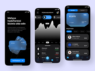 Mobile Banking Dark Theme Concept app banking concept daily ui dark dark mode dark theme dashboard design figma finance mobile mobile app mobile banking trend ui user interface ux uxui web design