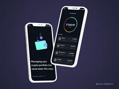 Crypto Portfolio Concept app clean dark design design light design minimal minimalism mobile ui user user interface ux