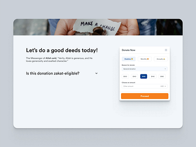 Yaqeeninstitute.org donation interaction flow donate page donation flow good deed interaction design non profit organization product design interaction ui ux