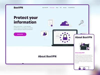 Landing page about VPN service design figma ui uiux uiux designe web web designe