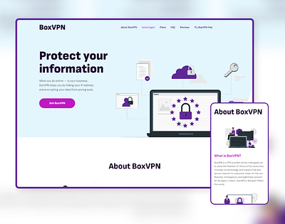 Landing page about VPN service design figma ui uiux uiux designe web web designe
