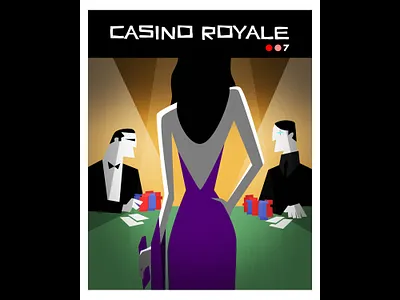 CASINO ROYALE caricature character design illustration james bond movie poster art saul bass vector