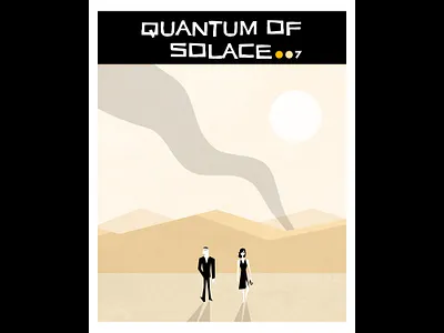 QUANTUM OF SOLACE caricature character design illustration james bond saul bass vector