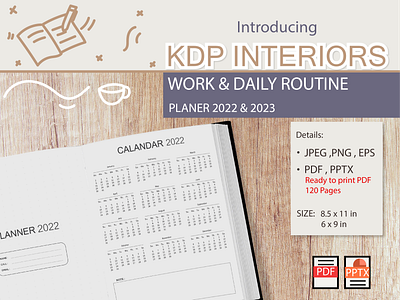 16 KDP Interiors Daily Routine Graphics book bookseller branding design graphic design illustration kdp kdpamazon note paperback planner