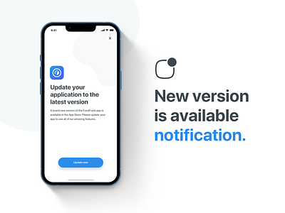 "Update your app" notification - FoodFuels example app best practices design tips mobile mobile app mobile app design reminder update update app ux ux design ux recommendations ux tips