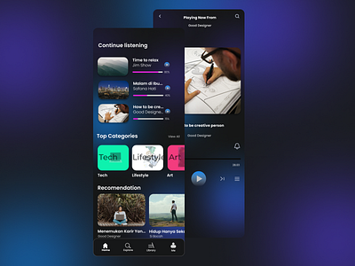 yukPodcast Apps app design ui