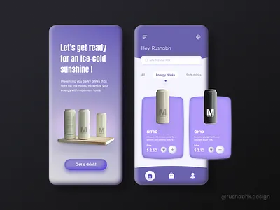 App Shot | Online Beverage Store app design beverage beverage app beverage industry branding clay claymorphic design claymorphism design energy drink mobile app online store product design ui ui design uiux user interface ux ux design visual design