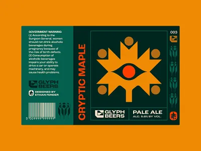 Glyph Beer 3 beer label canada glyph grid icon illustration layout leaf logo maple maple leaf mid century modern nature pale ale retro symbol syrup vintage