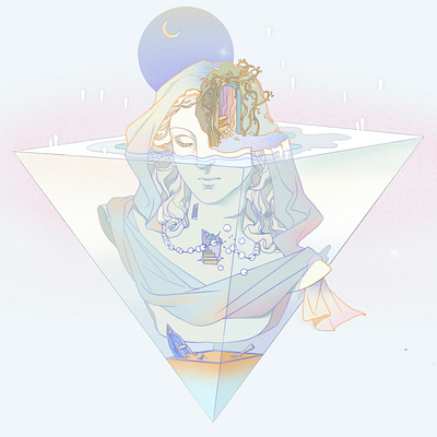 Abstract Illustration - Hidden Treasure/Trap abstract abstractillustration behance design drawing dribbble female femaleportrait graphic design illustration illustrator portraiture