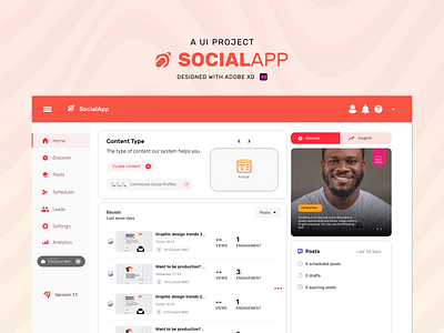 Social App Dashboard User Interface Design app branding dashboard design logo software startup typography ui ux