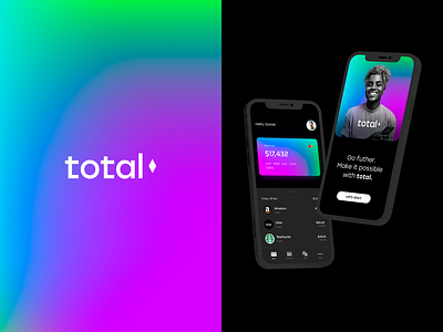 Total Branding app bank branding credit crypto design finance logo ui