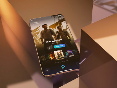 Cinema Home Page 3d app cinema clean concept design graphic design home movie product scene ui