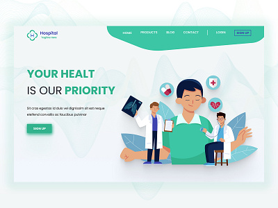 Hospital Website homepage hospital ui website