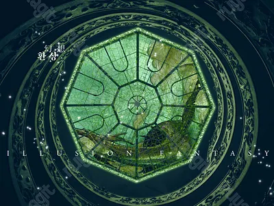 Illusion fantasy art albumcover animation artdesign bookcover branding ceiling design dome dream dreaming emotions fantasy art graphic design green illustration imagination magic photoshop ruya typography