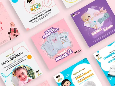 Social Media Lojinha da Maju adobe photoshop baby baby girl child childhood children collar cute design facebook girl girly graphic design instagram kids post social media soft