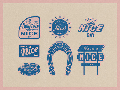 Have a nice day hand drawn illustration lettering vintage