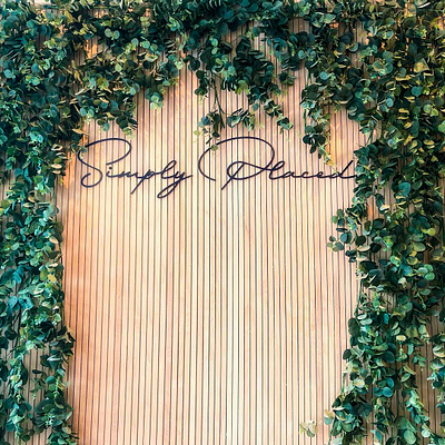 Simply Placed Signage branding greenery script signage typography