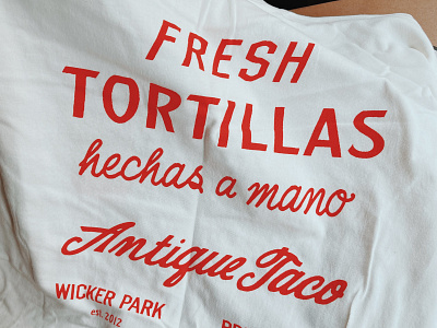 Fresh Tortilla Shirt branding lettering merchandise restaurant restaurant merch t shirt taco artwork taco shirt type typography