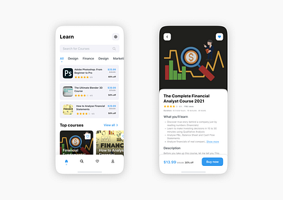 Learning app design ui ux