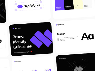 Nija Works Logo Rebranding ✨ brand guideline brand identity branding design logo branding logo design rebranding stationery kit ui ui design ux