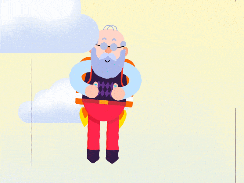 Grandpa rocket after effects animation dojo dojo studio graphic design illustration motion motion graphics