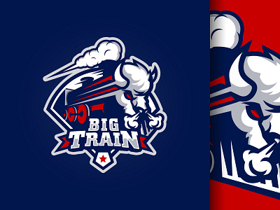 Ray "Big Train" Peters (logo) baseball baseball logo baseball team branding buffalo character character logo e sport esport esport logo esports logo mascot mascot logo mlb sport sport logo sports sports logo train