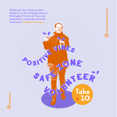 Volunteer Poster for Take10 branding design graphic design illustration newzealand texture volunteer wellington