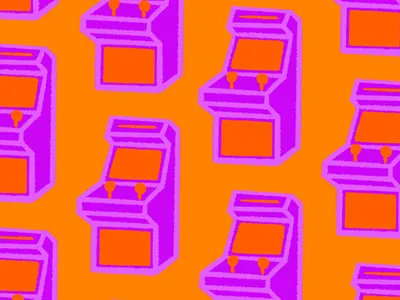 Let's Go To The Arcade!!! 60s 70s 80s 90s arcade design fun game icon illustration logo machine neon pattern pattern design retro throwback vector vintage