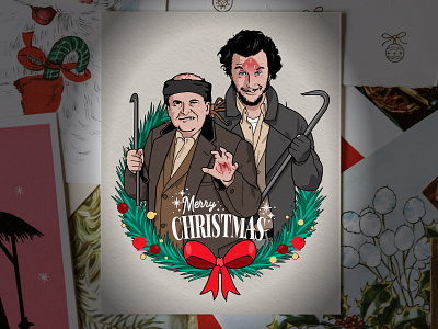 Ya Filthy Animals... 90s card christmas christmas card cinema design happy hollidays home alone illustration illustrator merry chirstmas movie movies portrait