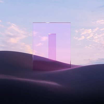 Sahara 3d blender branding cycles desert glass illustration purple