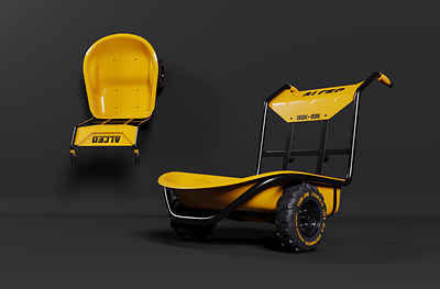 Alceo 150K-20K - Ergonomic Industrial Wheelbarrow 3d 3dmodel 3drender design ergonomics industrial product wheelbarrow