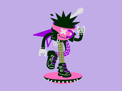Coffee Punk character colors design drawing illustration procreate vector