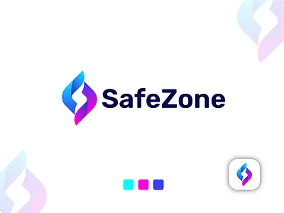 SafeZone Logo / S Letter Mark abstract app logo brand identity branding colorful combination logo creative logo gradient letter logo logo minimalist logo modern logo monogram s app logo s letter logo s logo s word logo security technology website logo