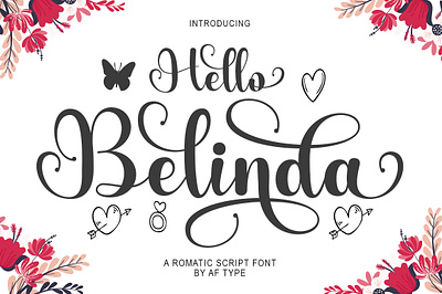 HELLO BELINDA double frame png easter flowers font gnome goat heart hearts kdp love monogram pianner procreate script stickers svg unicorn valentines day watercolor