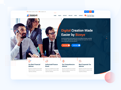 Bizeye Digital Agency UI Design branding graphic design logo multipurpose responsive theme ui wordpress