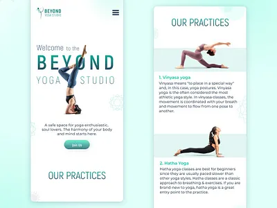 Landing page created for a Yoga Studio. branding design graphic design landingpage ui ux