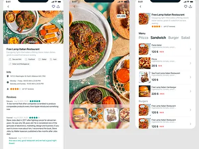 Restaurant Food Delivery application carousel delivery food gallery image image fullscreen menu rating restaurant reviews