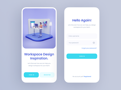 Login Page - Mobile App clean design illustration ui ui design ui ux ux ux design