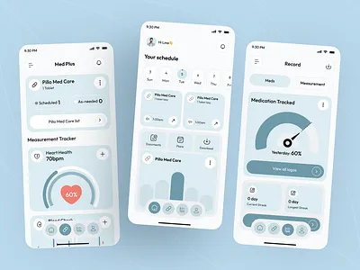 Pill Reminder & Health Tracker App clean health tracker healthapp healthcare healthcare app medical app medical health medical healthcare mobile mobile app mobile apps pill reminder pillreminder profile profile design setting page settings tracker mobile app ui design ui ux