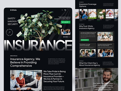 Insurance Company Website Design home page homepage insurance landing landing page landingpage uiux uiuxdesign web design webdesign website website design