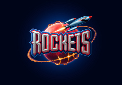 Houston Rockets 🚀 logo remaster basketball graphic design illustration logo design nimartsok rockets