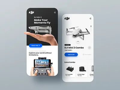 DJI Mini 2 mobile web UI concept dji drone figma mobile app mobile web sinthai sinthaistudio ui website