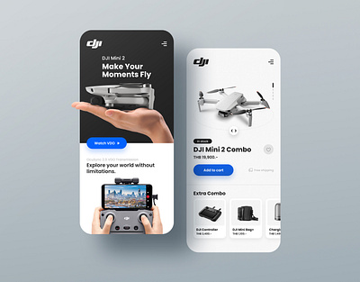 DJI Mini 2 mobile web UI concept dji drone figma mobile app mobile web sinthai sinthaistudio ui website