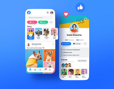 Facebook aesthetic UI re-design concept facebook figma mobile app redesign sinthai sinthaistudio