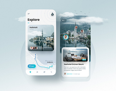 Travel app concept figma hallstatt mobile app sinthaistudio travel ui design