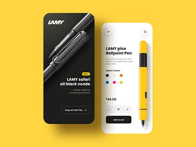 LAMY mobile web UI concept figma lamy mobile app mobile web pen sinthai sinthaistudio ui website