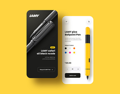 LAMY mobile web UI concept figma lamy mobile app mobile web pen sinthai sinthaistudio ui website