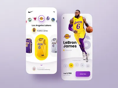 NBA Jersey mobile web UI concept figma james jersey lakers lebron mobile app nba sinthai sinthaistudio ui