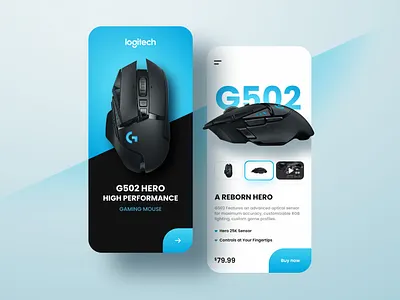 Logitech G502 Hero mobile web UI concept figma g502 logitech mobile app mobile web mouse sinthai sinthaistudio ui website